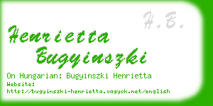 henrietta bugyinszki business card